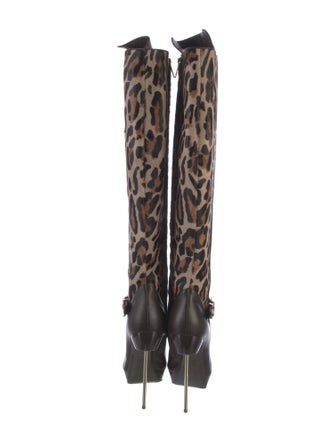 Gianni Versace Medusa Insignia Leather Boots