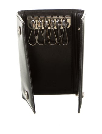 Gianni Versace Solid Leather Keychain