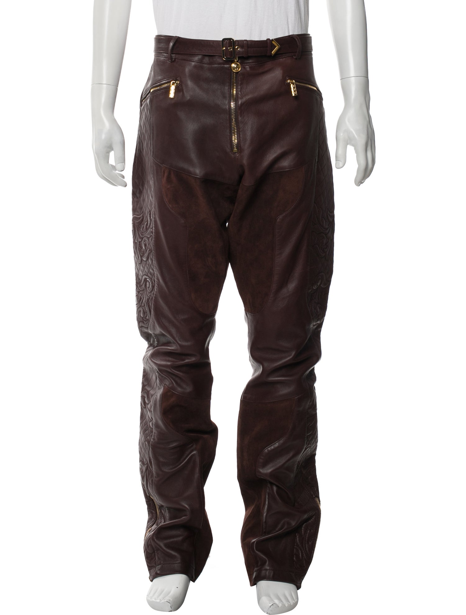 Versace Leather Moto Pants