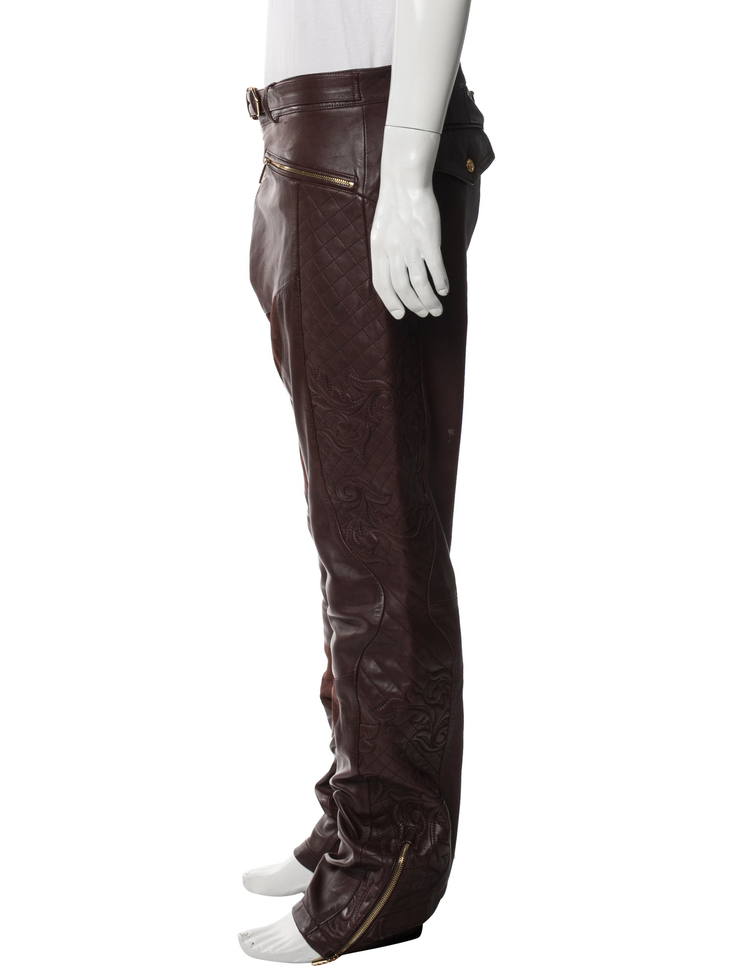 Versace Leather Moto Pants