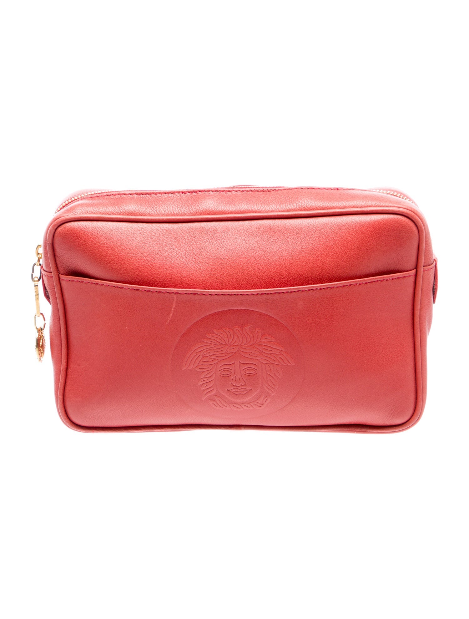 Gianni Versace Vintage Leather Medusa Cosmetic Bag