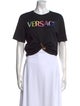 Gianni Versace Graphic Print Crew Neck Crop Top