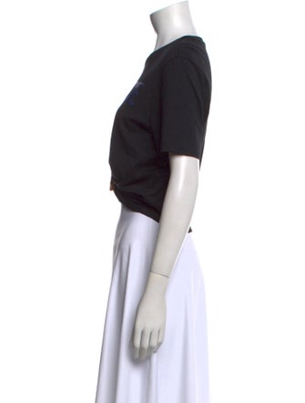 Gianni Versace Graphic Print Crew Neck Crop Top