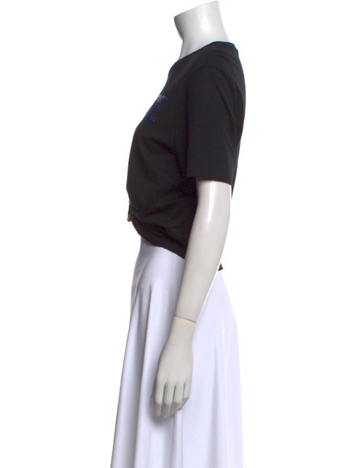 Gianni Versace Graphic Print Crew Neck Crop Top