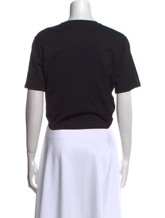 Gianni Versace Graphic Print Crew Neck Crop Top