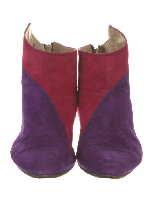 Gianni Versace Suede Colorblock Pattern Boots