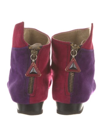 Gianni Versace Suede Colorblock Pattern Boots