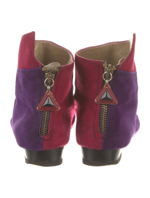 Gianni Versace Suede Colorblock Pattern Boots