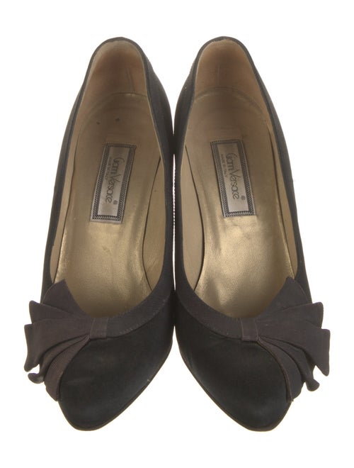 Gianni Versace Satin Crystal Embellishments Pumps