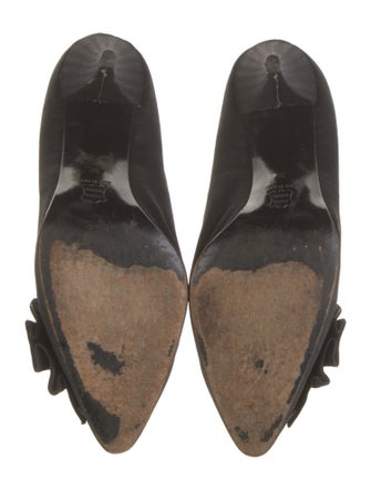 Gianni Versace Satin Crystal Embellishments Pumps