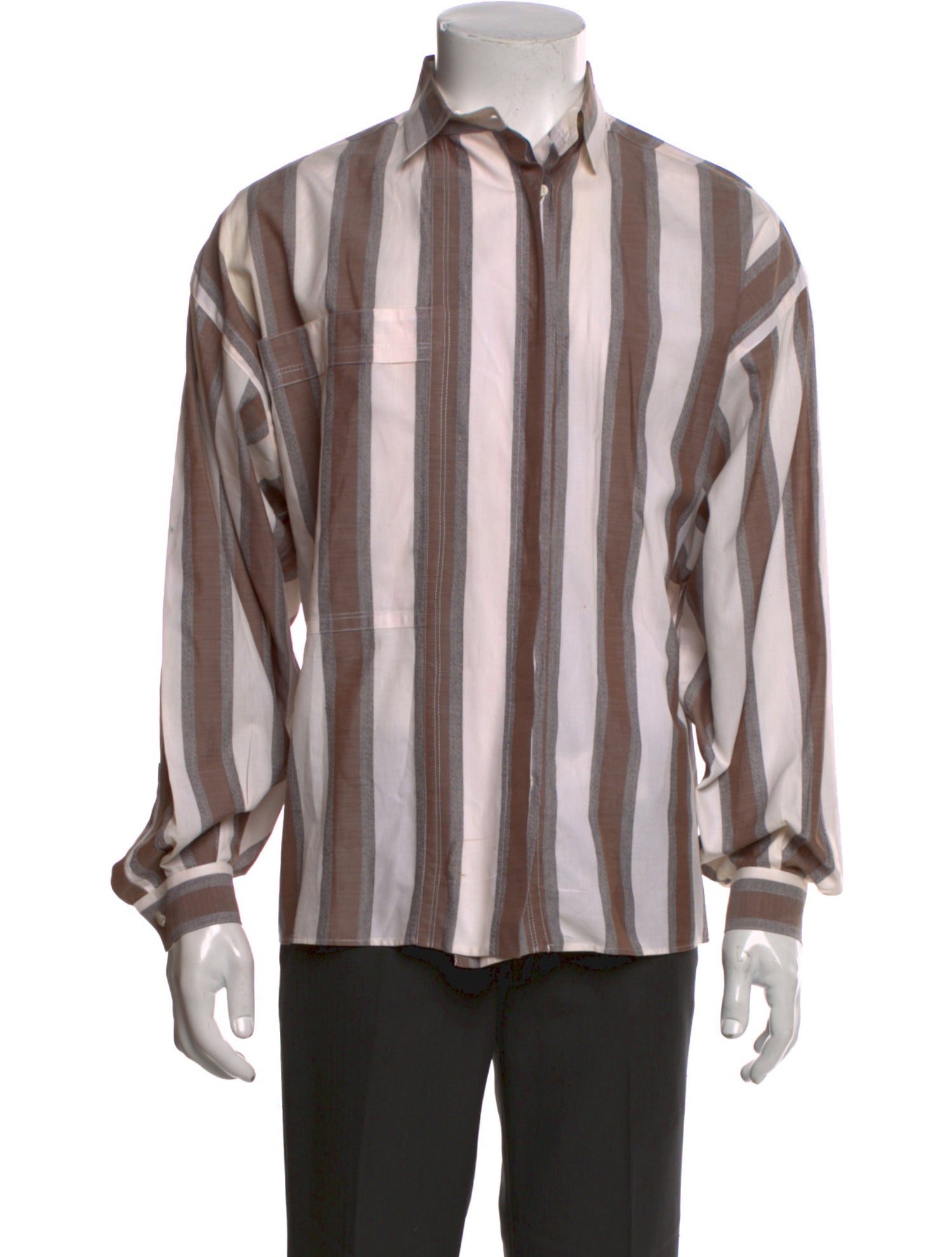 Gianni Versace 1980's Striped Shirt