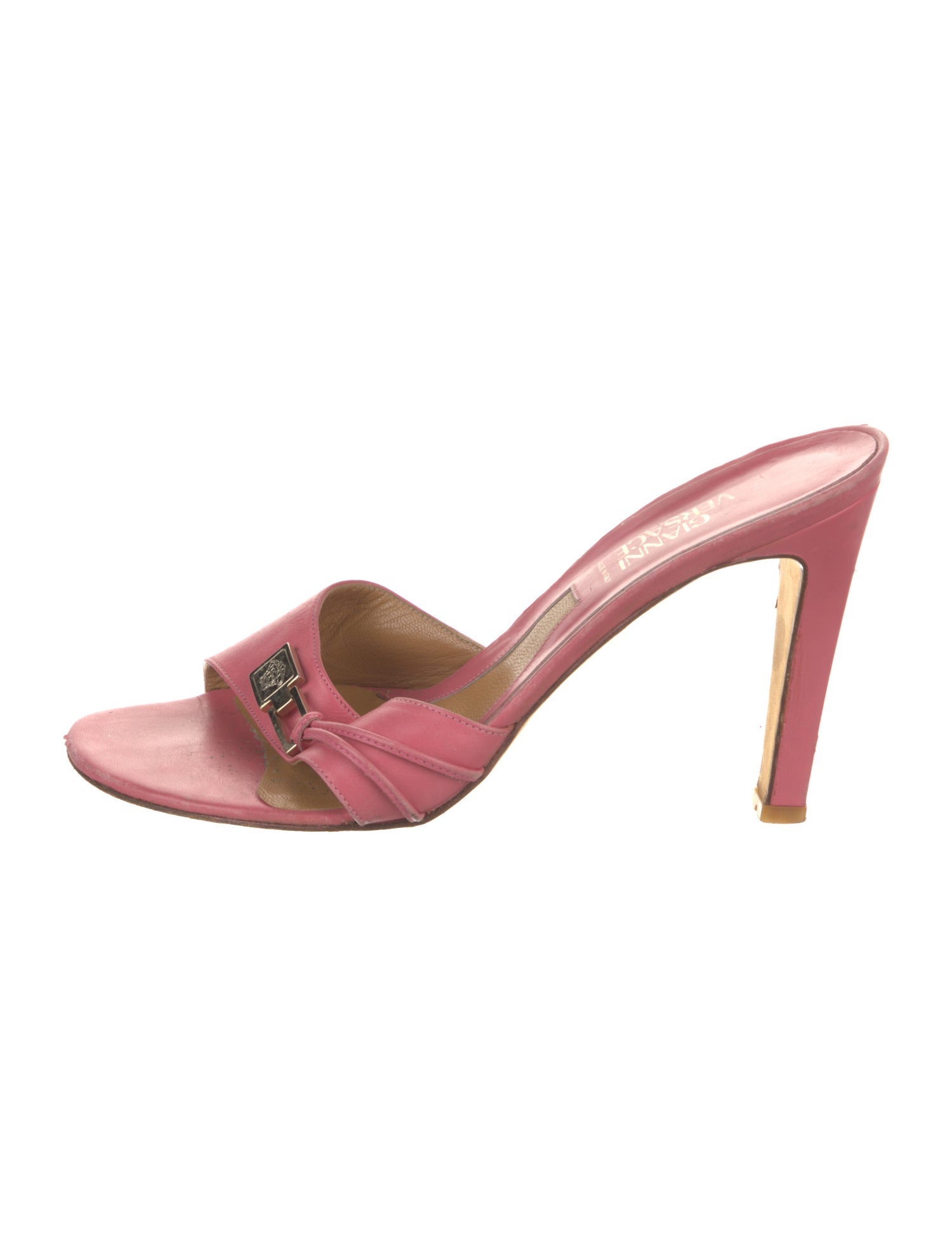 Gianni Versace Leather Printed Slides