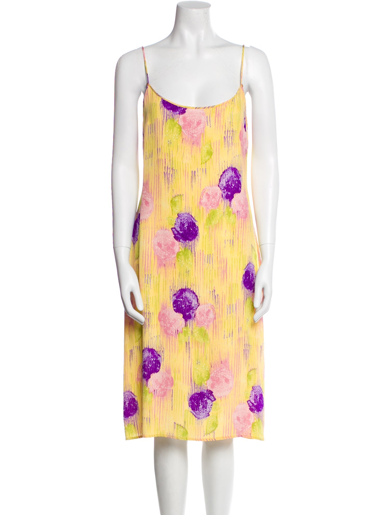 Gianni Versace Floral Print Midi Length Dress