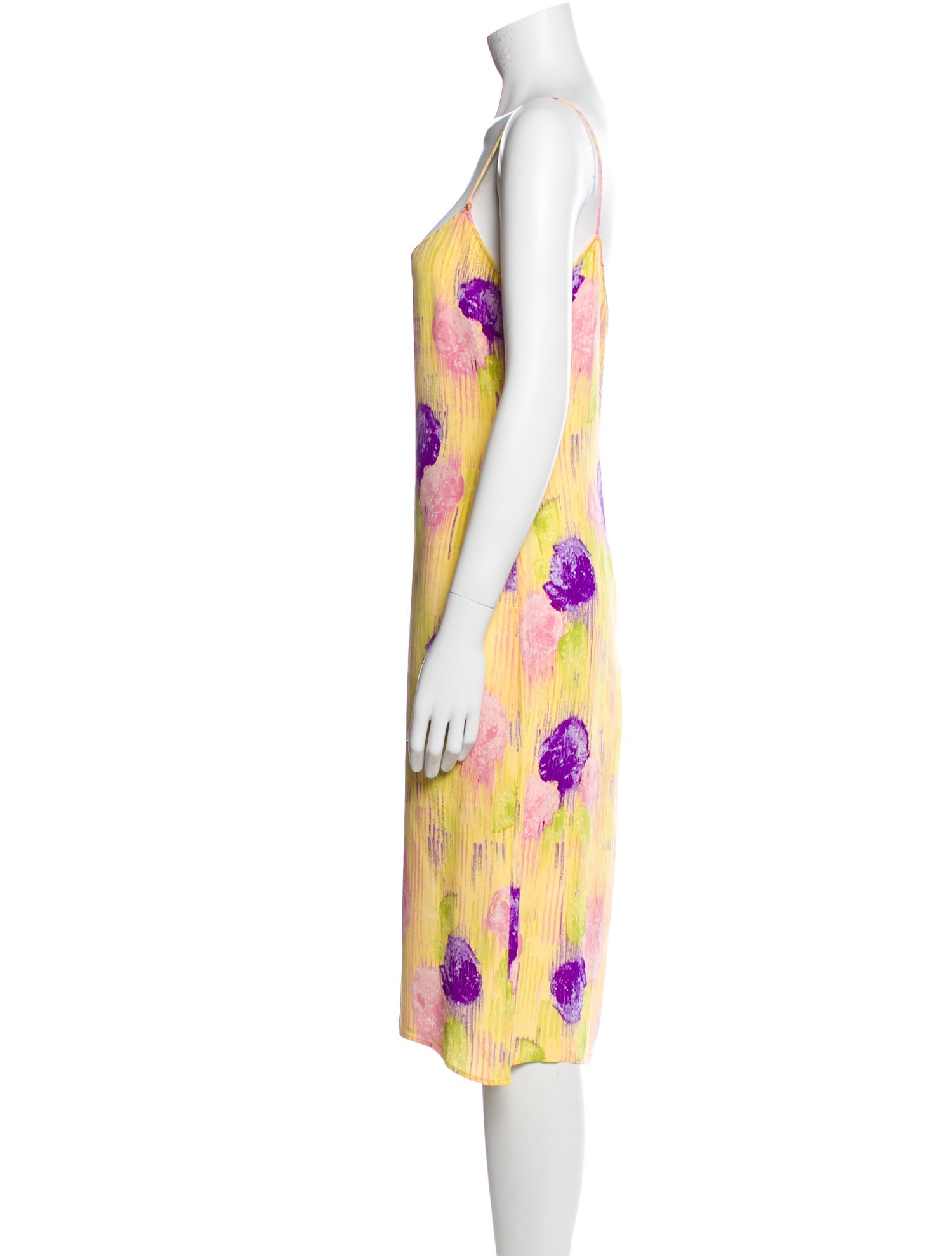 Gianni Versace Floral Print Midi Length Dress