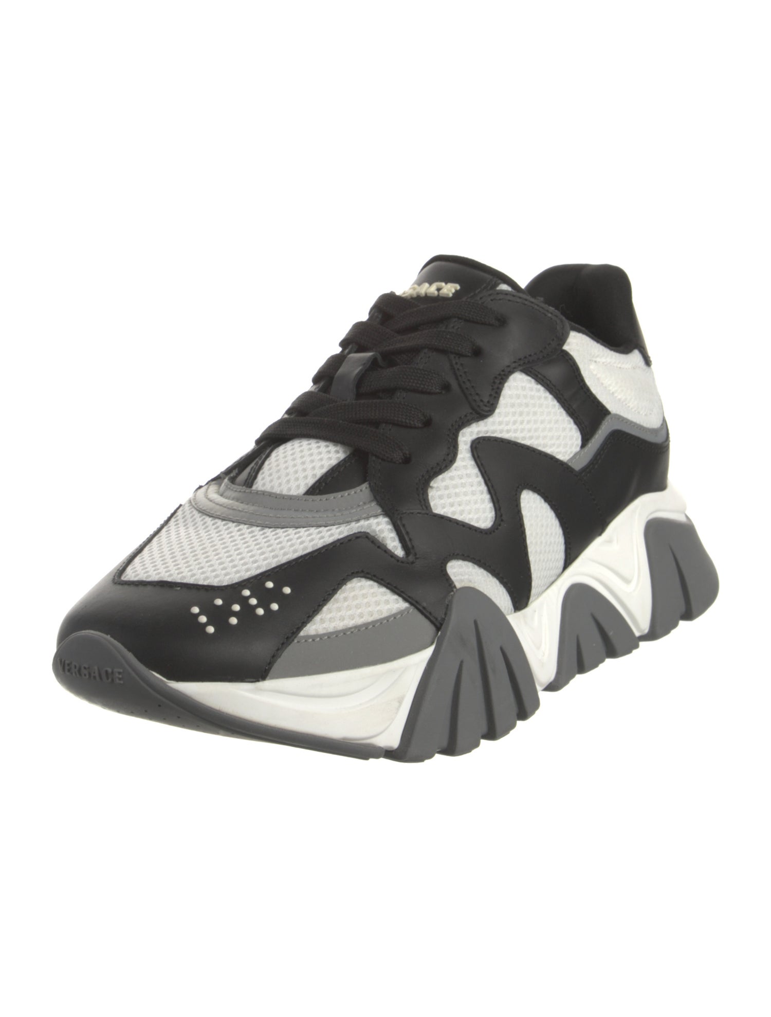 Gianni Versace Mesh Printed Athletic Sneakers