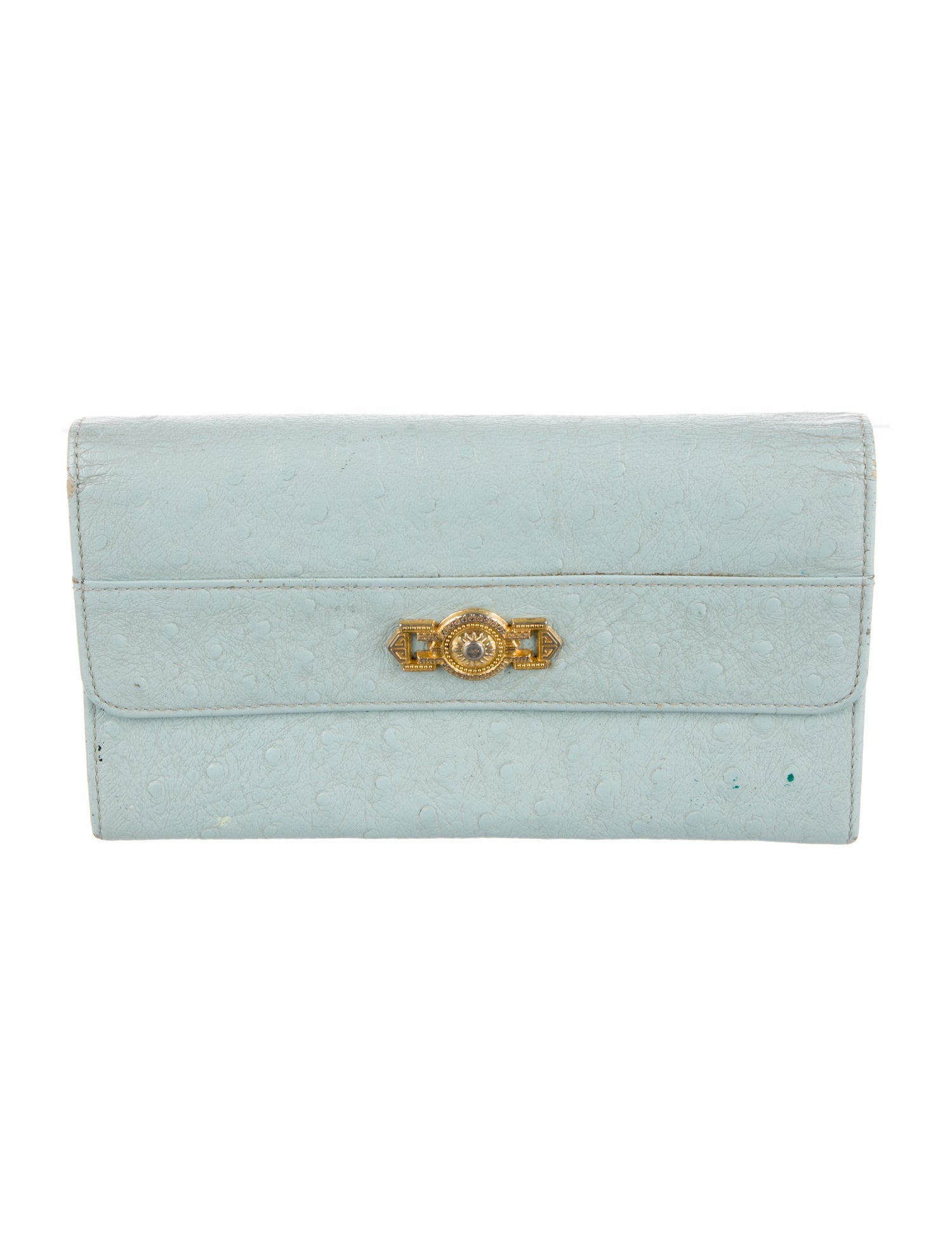 Gianni Versace Ostrich Continental Wallet