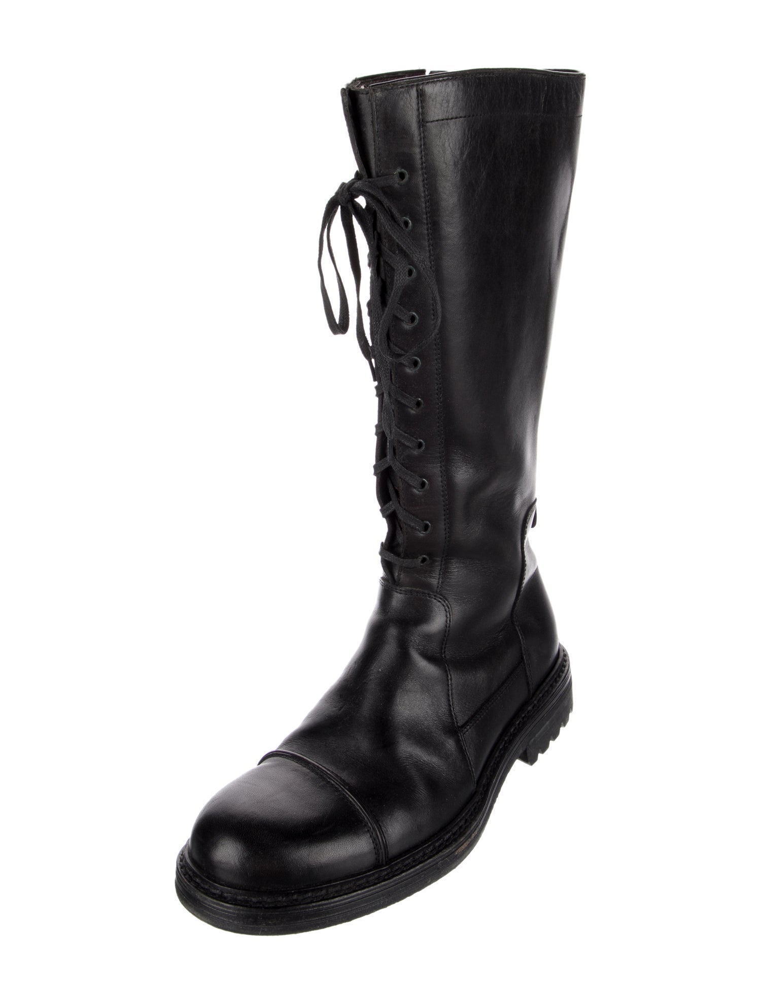 Gianni Versace Leather Lace-Up Boots