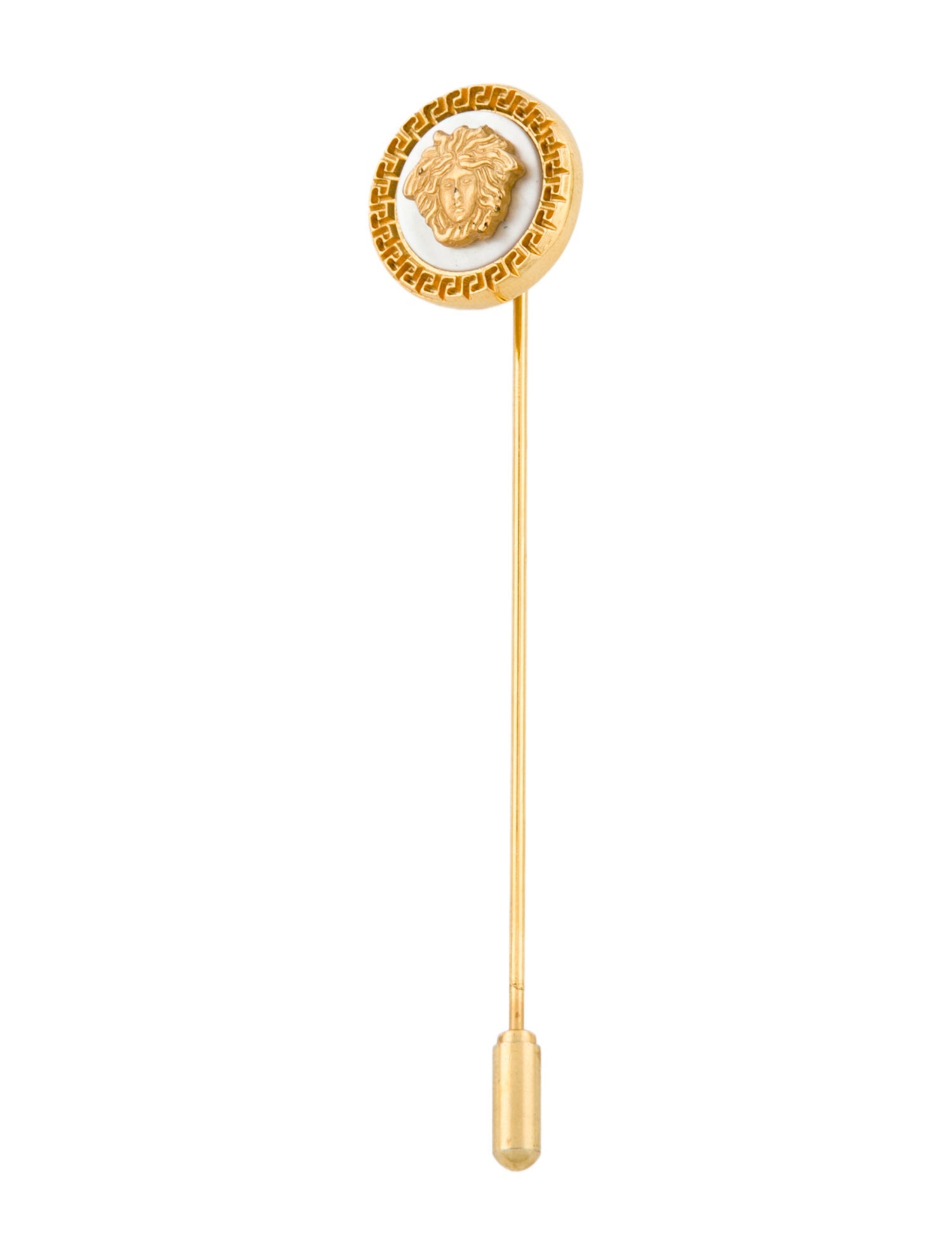 Gianni Versace Vintage Mother of Pearl Medusa Stick Pin