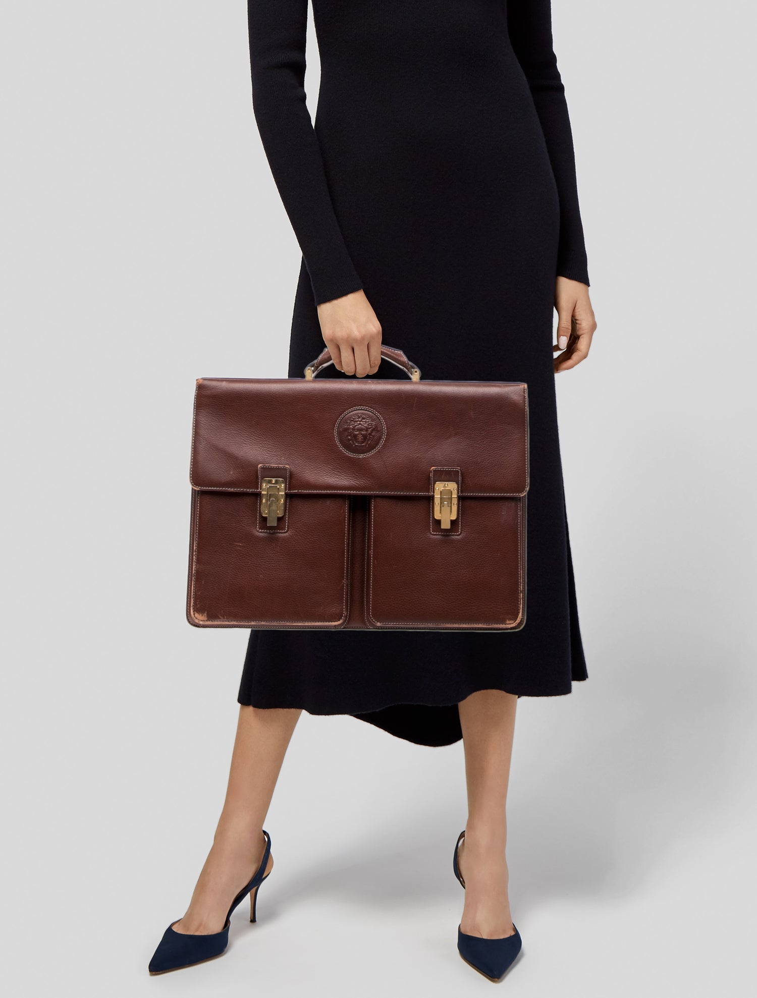 Gianni Versace Medusa Briefcase Vintage