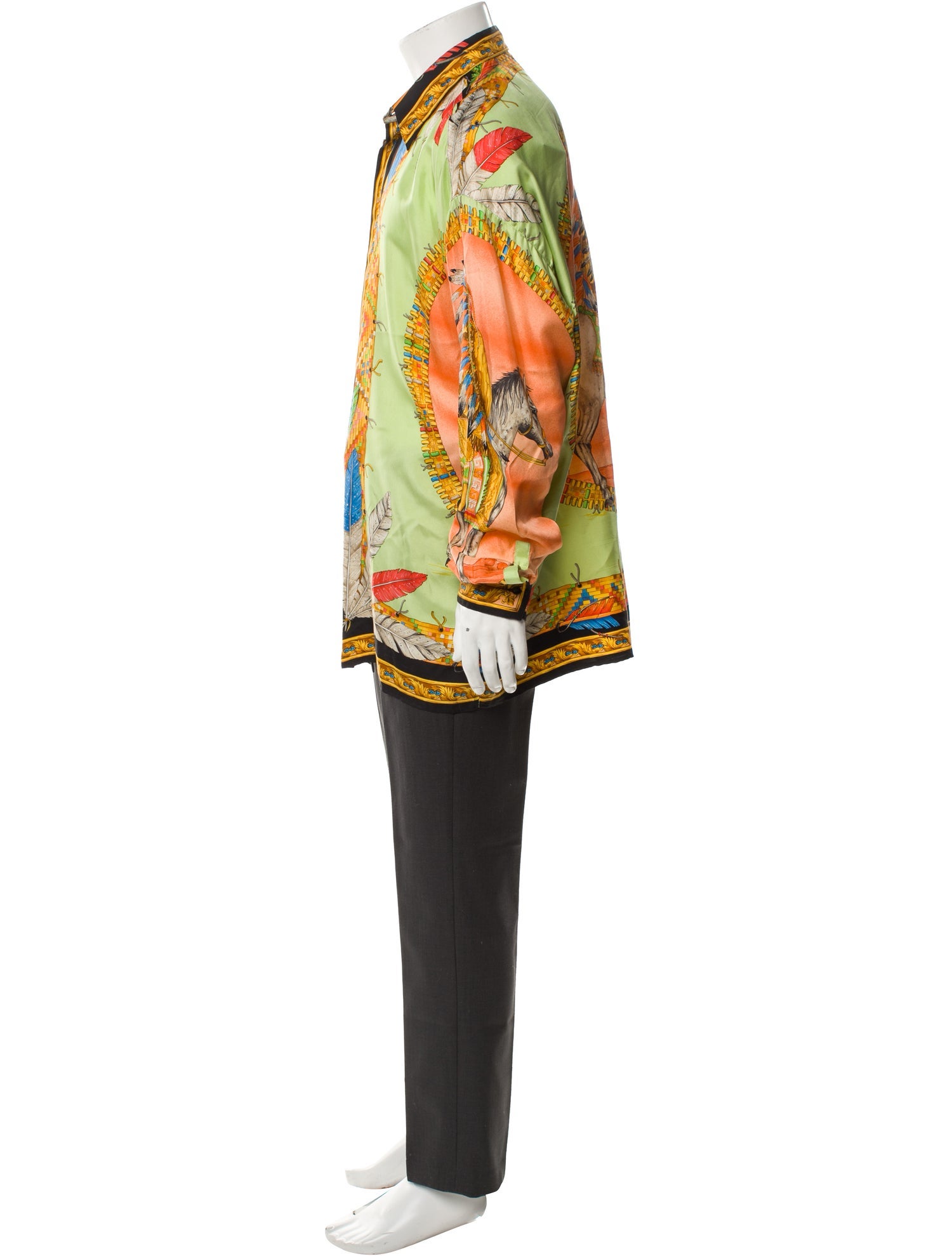 Gianni Versace Printed Long Sleeve Shirt