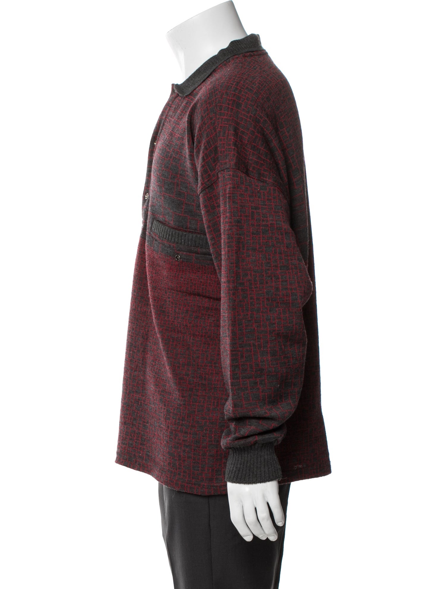 Gianni Versace Wool Printed Polo Sweater