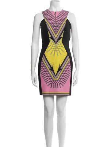 Pre-owned Versace Graphic Print Mini Dress In Pink