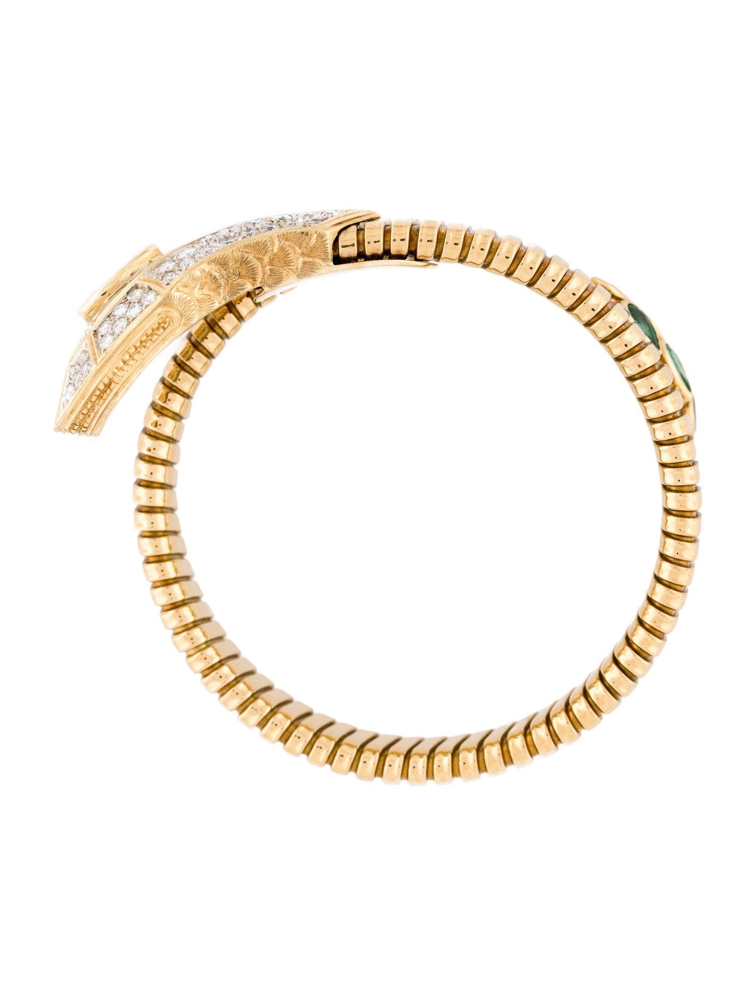 Assael 18K Emerald & Diamond Snake Cuff