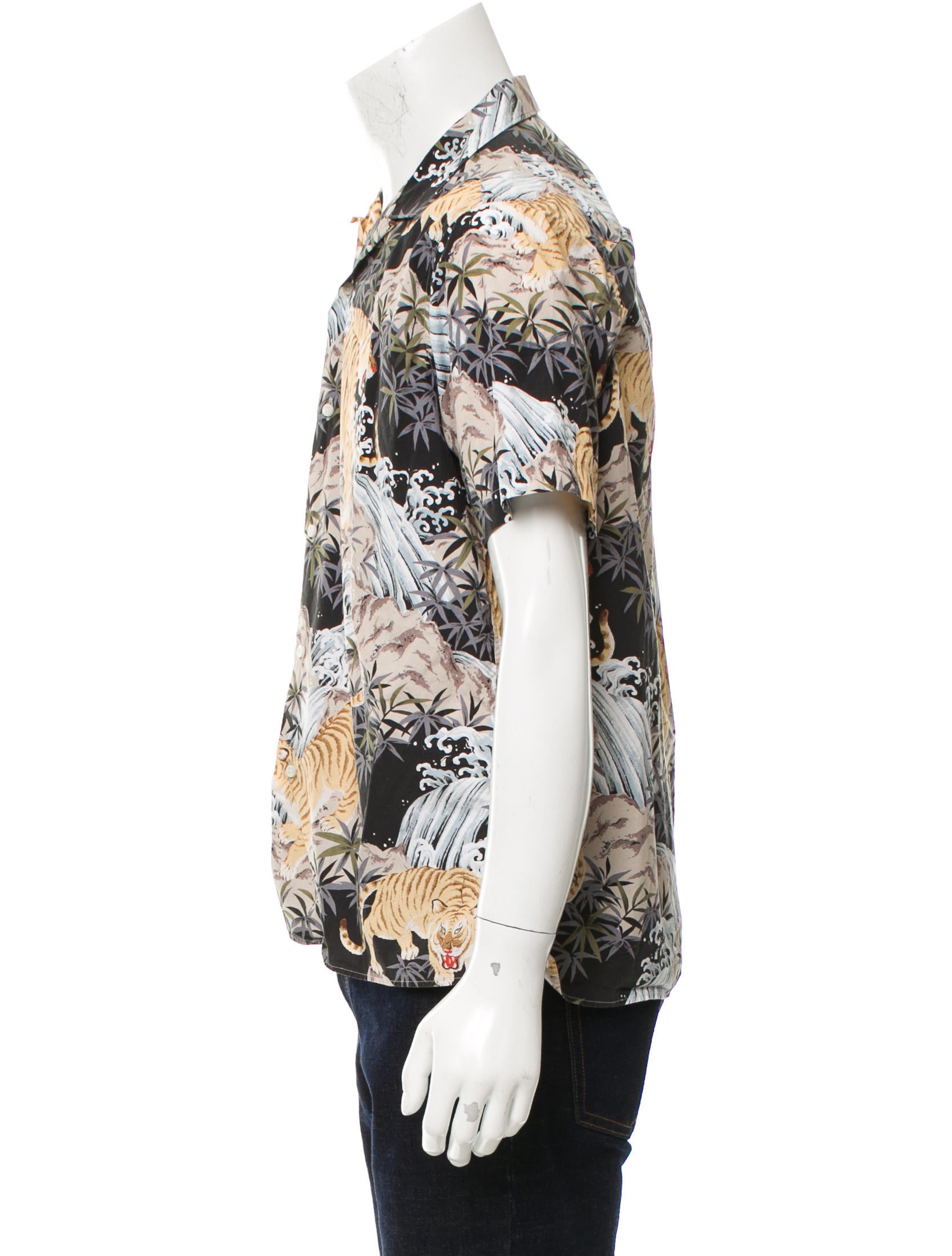 Gitman Brothers Tiger Print Button-Up Shirt