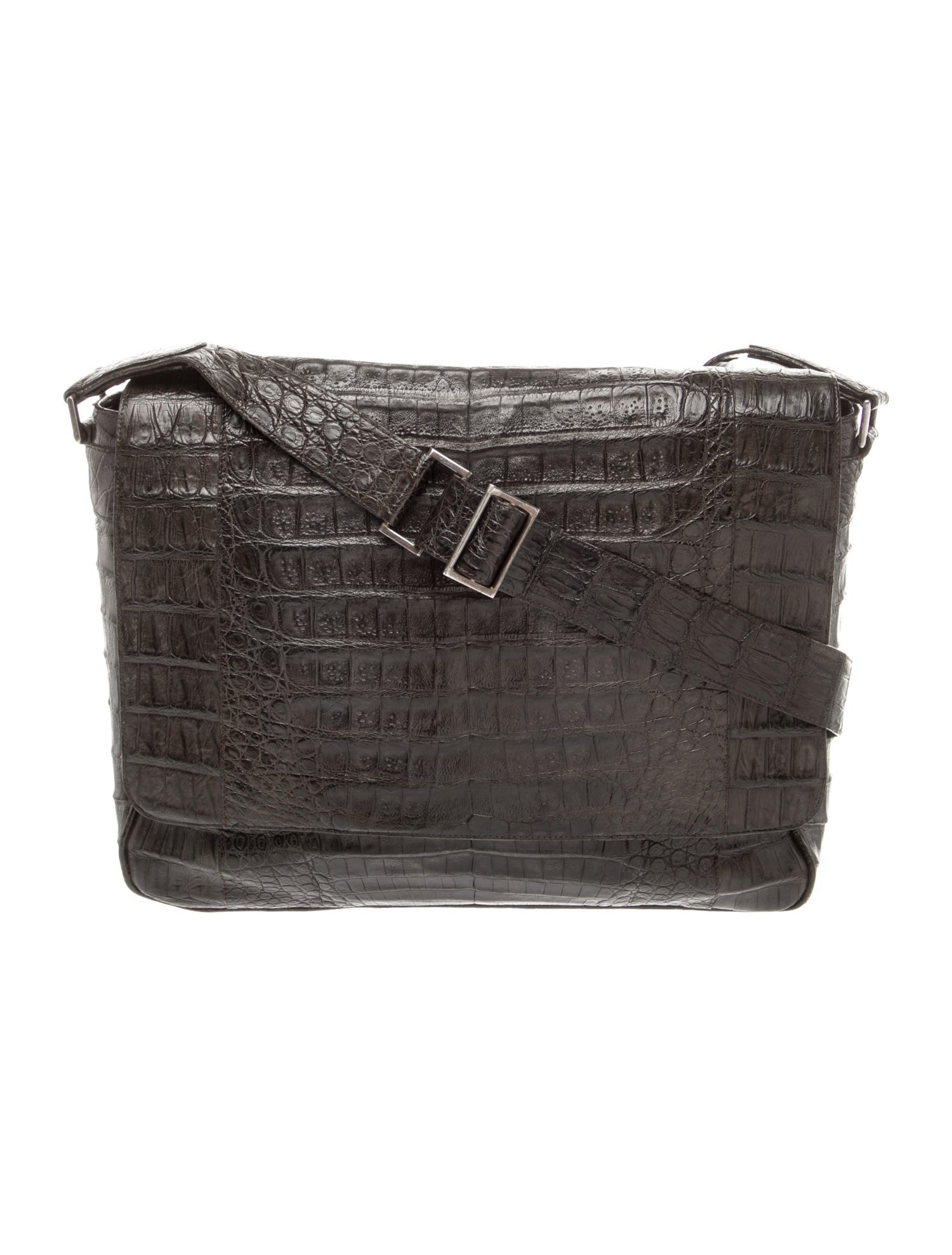 Santiago Gonzalez Embossed Leather Messenger Bag