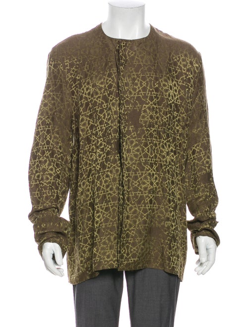 Haider Ackermann 2015 Embossed Nehru Shirt gold