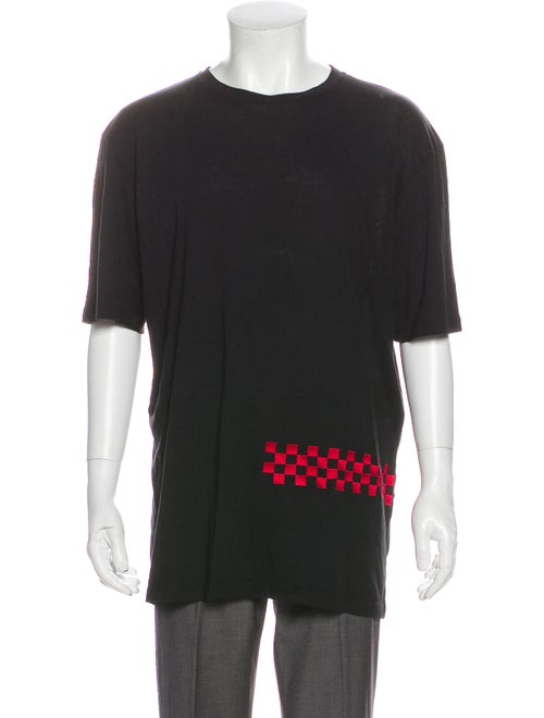 Haider Ackermann Checkered Embroidered Crew Neck T