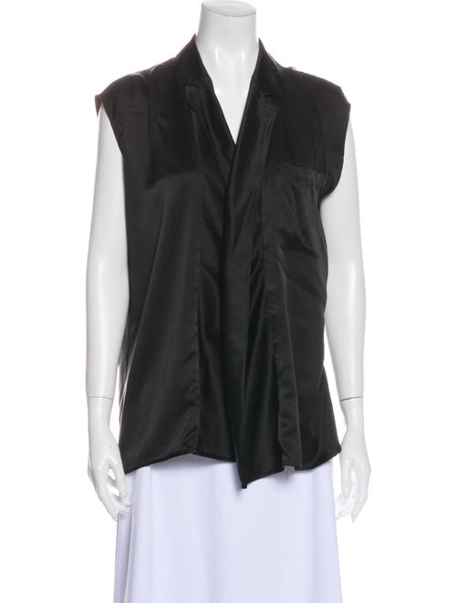 Haider Ackermann Silk V-Neck Blouse Black