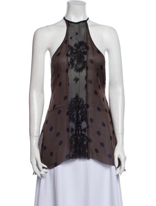 Haider Ackermann Silk Printed Top Black