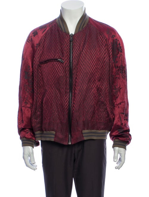 Haider Ackermann 2015 Chevron Floral Bomber Jacket