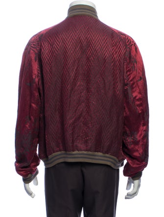 Haider Ackermann 2015 Chevron Floral Bomber Jacket