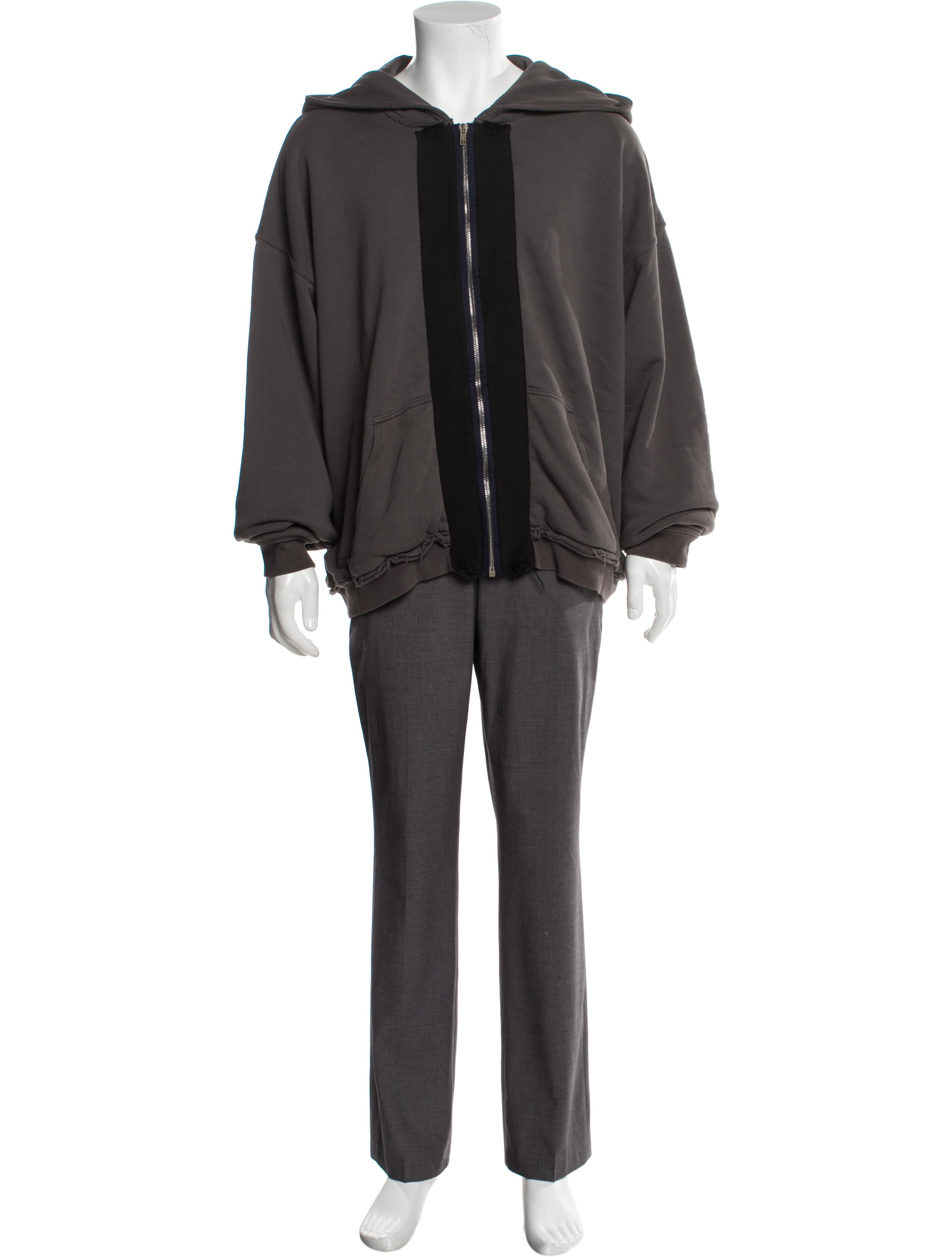 Haider Ackermann Colorblock Pattern Crew Neck Hoodie - Grey