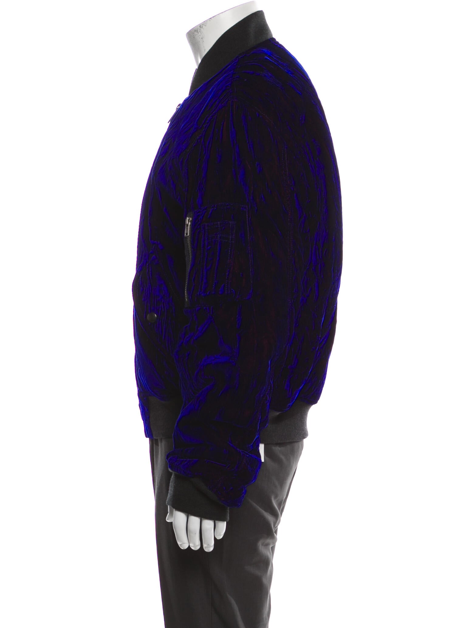Haider Ackermann Graphic Print Bomber Jacket Blue Outerwear, Clothing HAI28639 The RealReal
