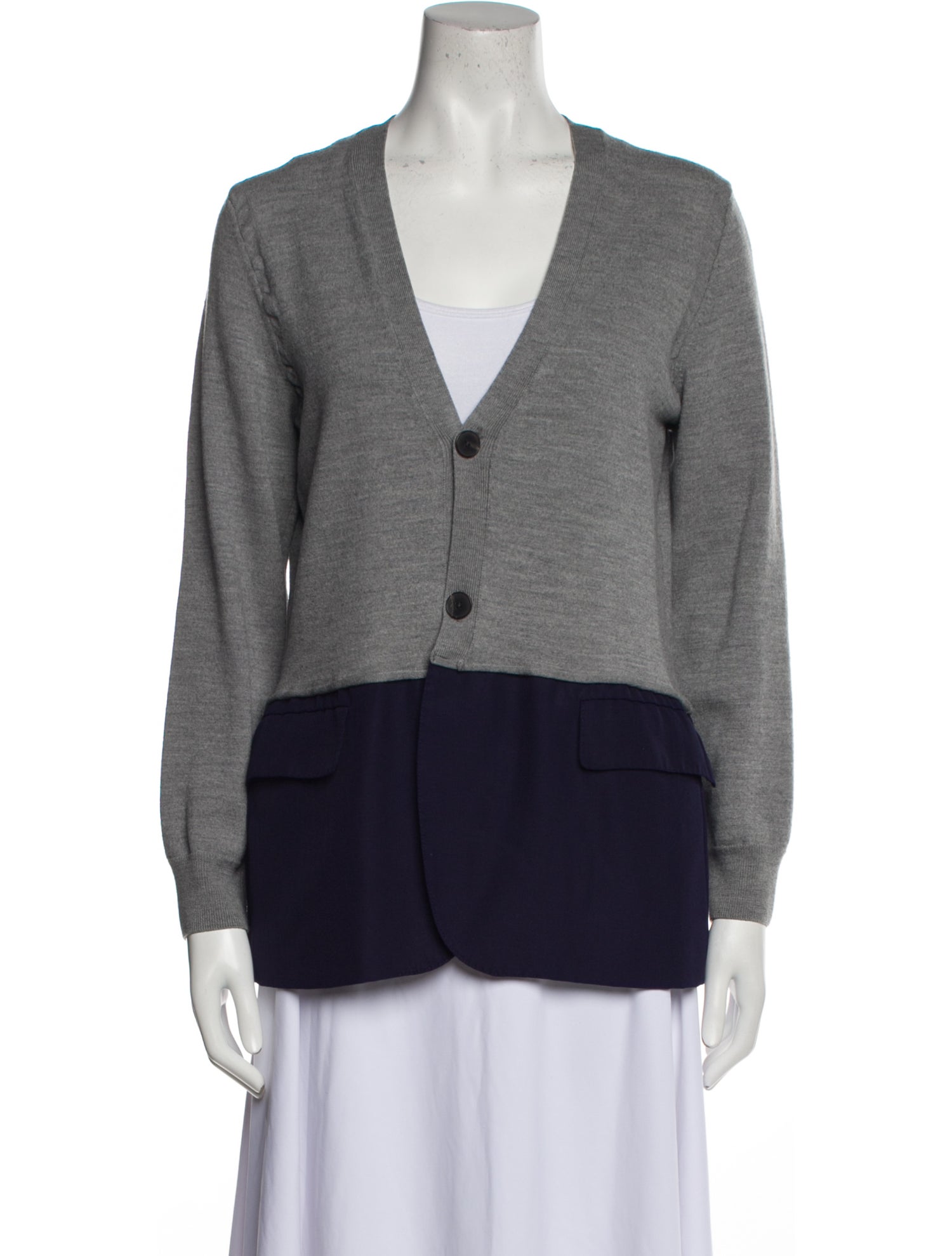 Haider Ackermann Colorblock Pattern V-Neck Sweater