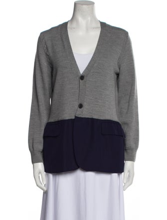 Haider Ackermann Colorblock Pattern V-Neck Sweater