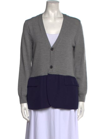 Haider Ackermann Colorblock Pattern V-Neck Sweater