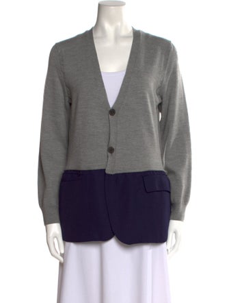 Haider Ackermann Colorblock Pattern V-Neck Sweater