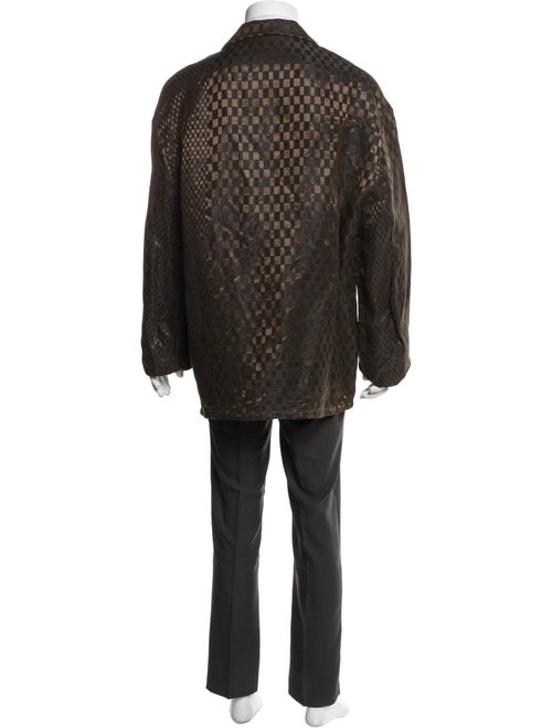 Haider Ackermann Linen Plaid Print Blazer