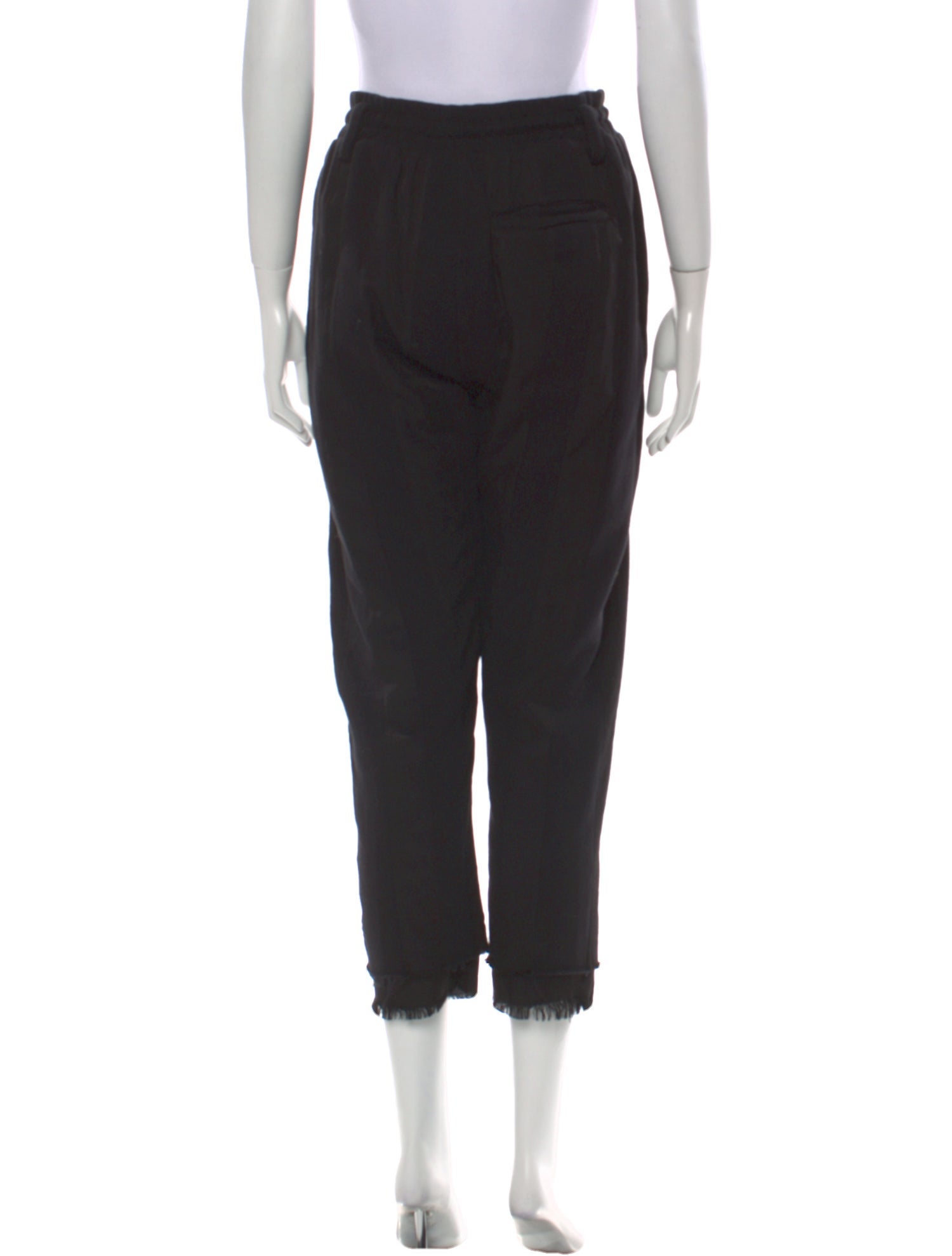 Haider Ackermann Straight Leg Pants Black Cropped with High