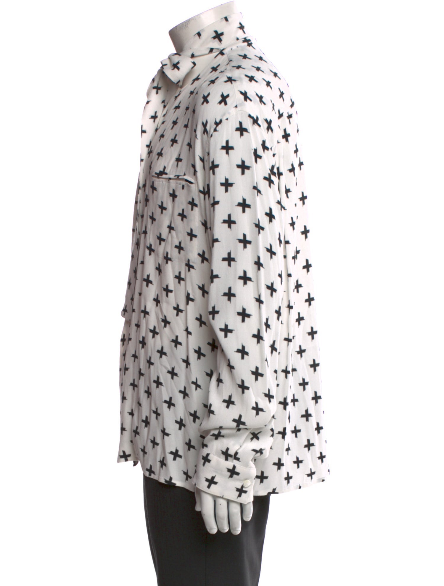 Haider Ackermann Printed Mock Neck Polo Shirt