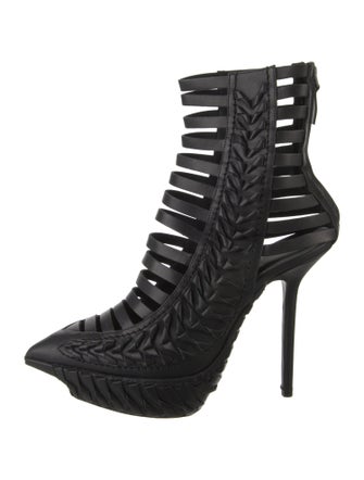 Haider Ackermann Leather Cutout Accent Lace-Up Boots