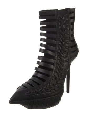 Haider Ackermann Leather Cutout Accent Lace-Up Boots