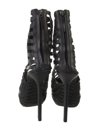Haider Ackermann Leather Cutout Accent Lace-Up Boots