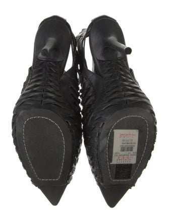 Haider Ackermann Leather Cutout Accent Lace-Up Boots
