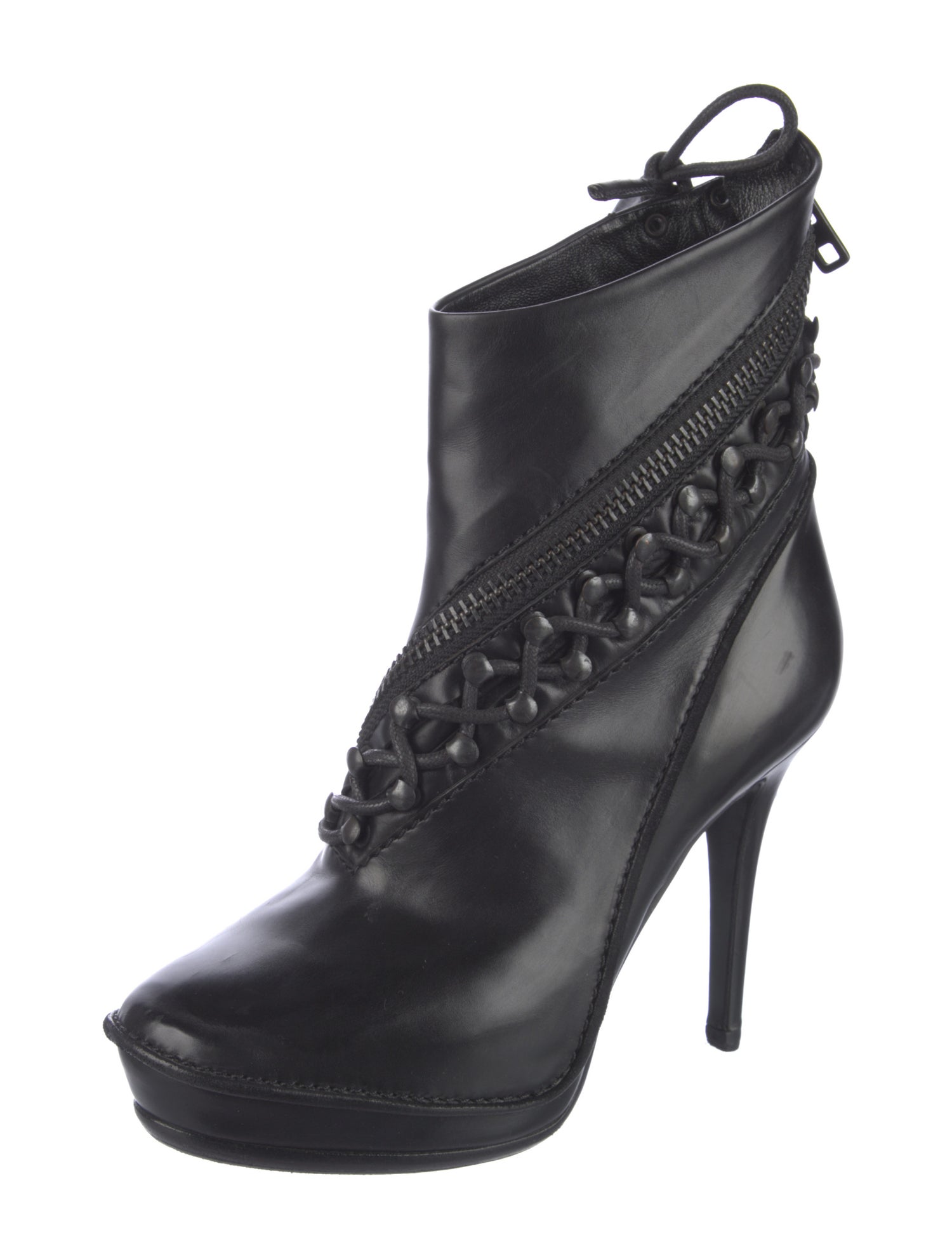 Haider Ackermann Leather Braided Accents Boots