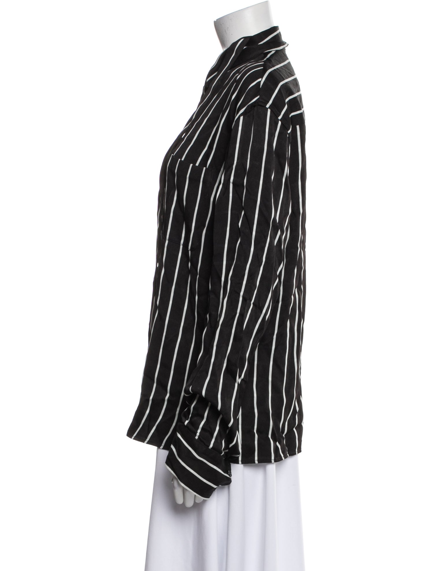 Haider Ackermann Striped Long Sleeve Button-Up Top